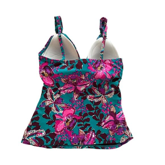 Lilly Pulitzer Blue Rhapsody Orchid You Not Swim Palice Tankini size 8 - Picture 3 of 8